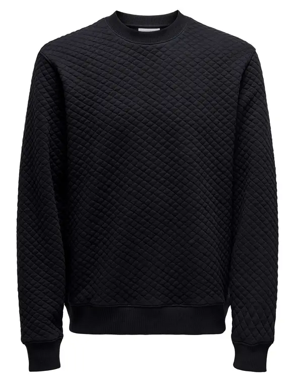 ONLY & SONS ONSADLER REG QUILT CREW NECK SWEAT 22030616