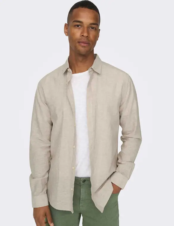 ONLY & SONS ONSCAIDEN LS SOLID LINEN SHIRT 22012321