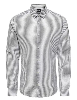 ONLY & SONS ONSCAIDEN LS STRIPE LINEN SHIRT 660 22026601