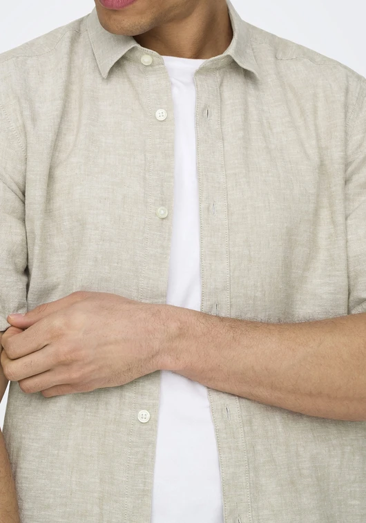 ONLY & SONS onsCAIDEN SS LINEN SHIRT RE 22009885