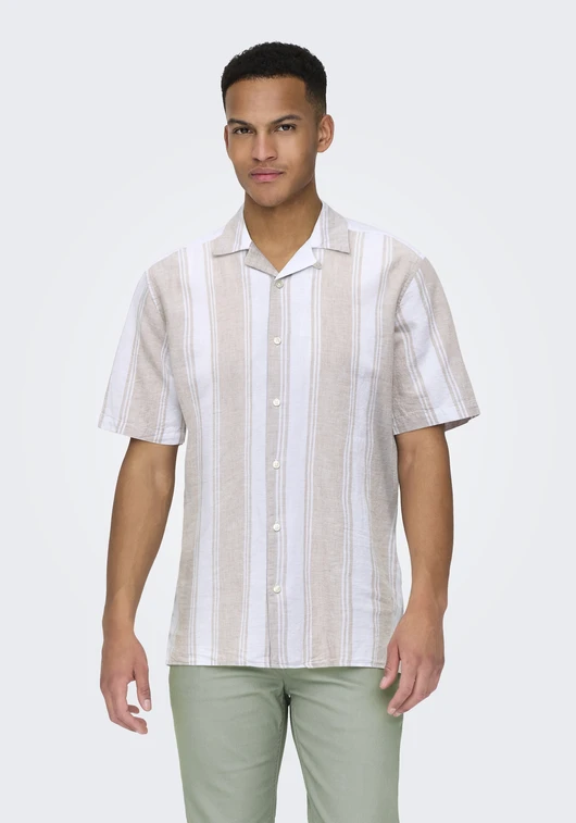 ONLY & SONS ONSCAIDEN SS STRIPE LINEN RESORT SH 22026109