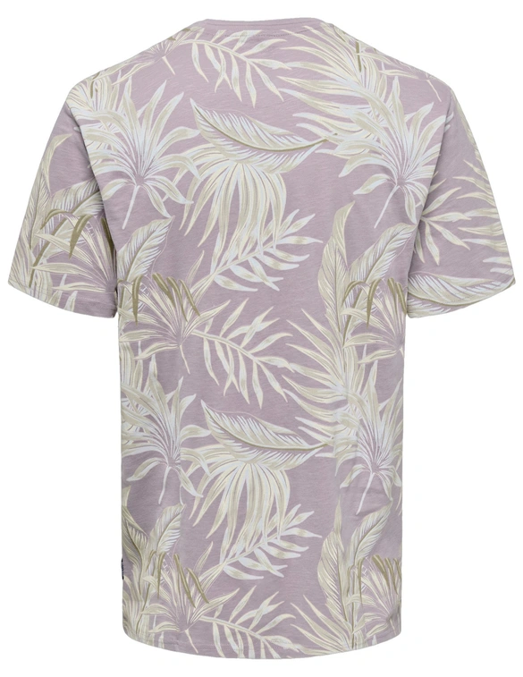 ONLY & SONS ONSKASH REG LEAF AOP SS TEE 22028689