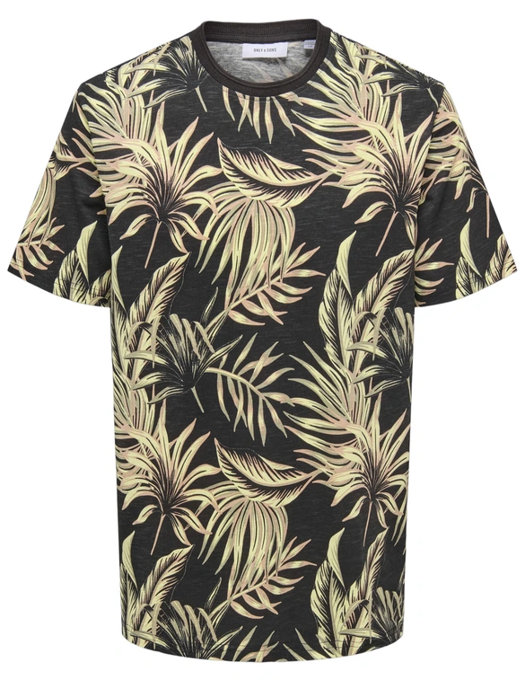 ONLY & SONS ONSKASH REG LEAF AOP SS TEE 22028689