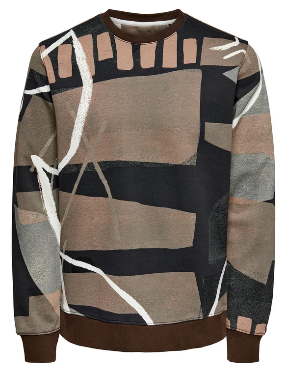 ONLY & SONS ONSROGER LIFE REG AOP CREW NECK SWE 22020689