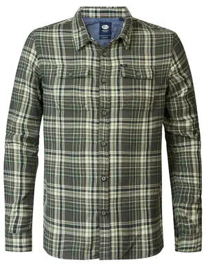 Petrol Men Shirt Long Sleeve Check M-3040-SIL400