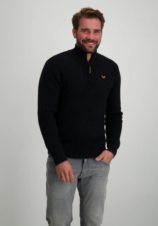 PME Legend Half zip collar cotton mix cable PKW2410305
