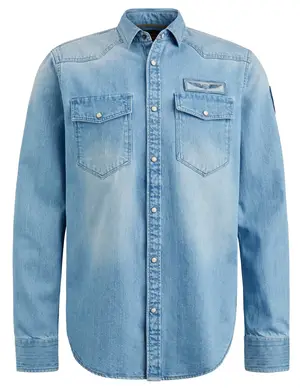 PME Legend Long Sleeve Shirt Indigo Bleach De PSI2311253