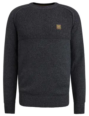 PME Legend R-neck cotton indigo look knit PKW2309332