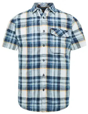 PME Legend Short Sleeve Shirt Ctn Indigo Chec PSIS2303240