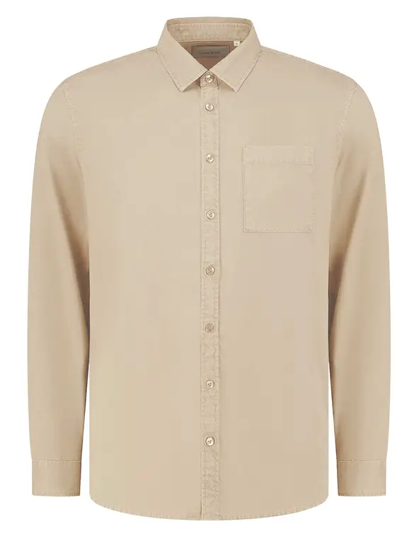 PureWhite Button up shirt with garment dye 24010209