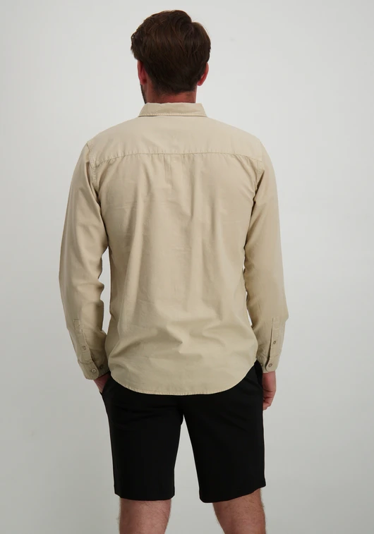 PureWhite Button up shirt with garment dye 24010209