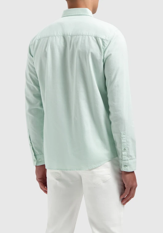 PureWhite Button up shirt with garment dye 24010209
