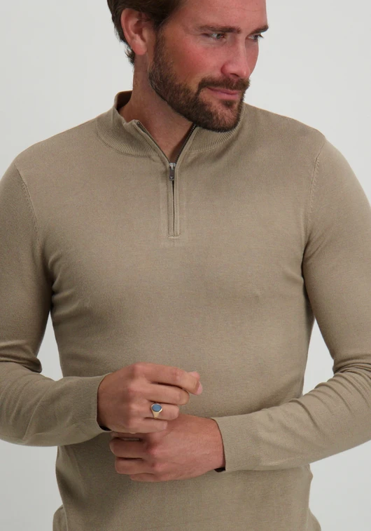 PureWhite Essential Knitwear Halfzip Sweater 10815