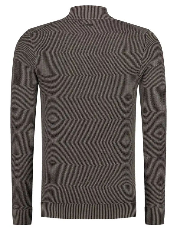 PureWhite jaquard washed mockneck 23030816