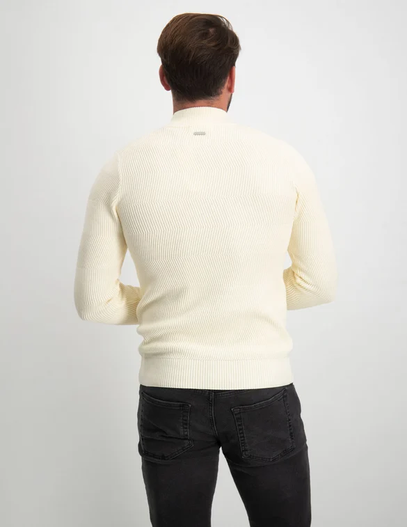 PureWhite jaquard washed mockneck 23030816