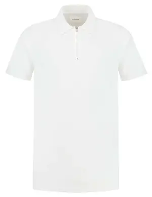 PureWhite Knitted shortsleeve polo half zip w 24010804