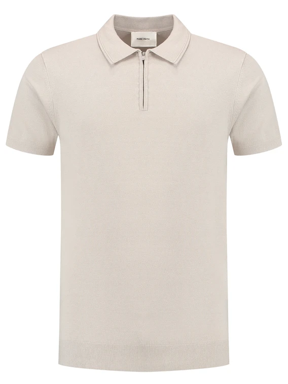 PureWhite Regular fit Polo SS Half Zip Knitwe 25010801