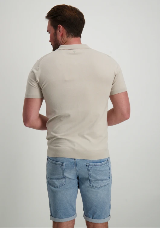 PureWhite Regular fit Polo SS Half Zip Knitwe 25010801