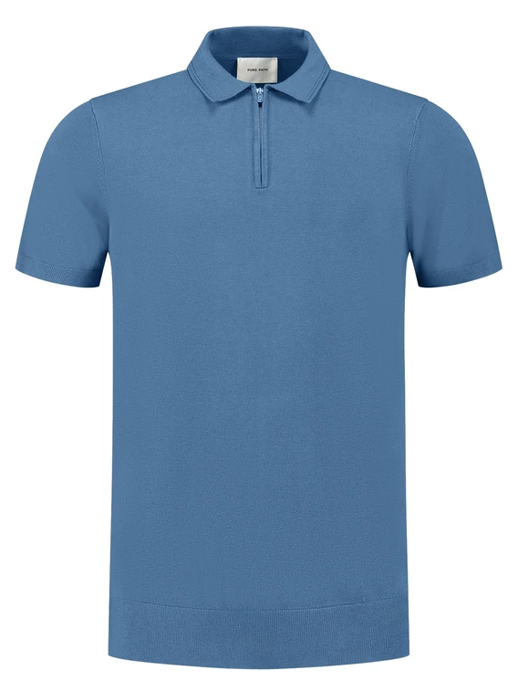 PureWhite Regular fit Polo SS Half Zip Knitwe 25010801