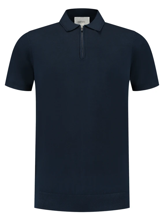 PureWhite Regular fit Polo SS Half Zip Knitwe 25010801
