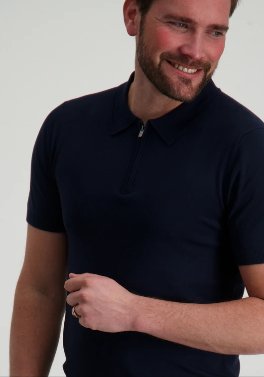 PureWhite Regular fit Polo SS Half Zip Knitwe 25010801