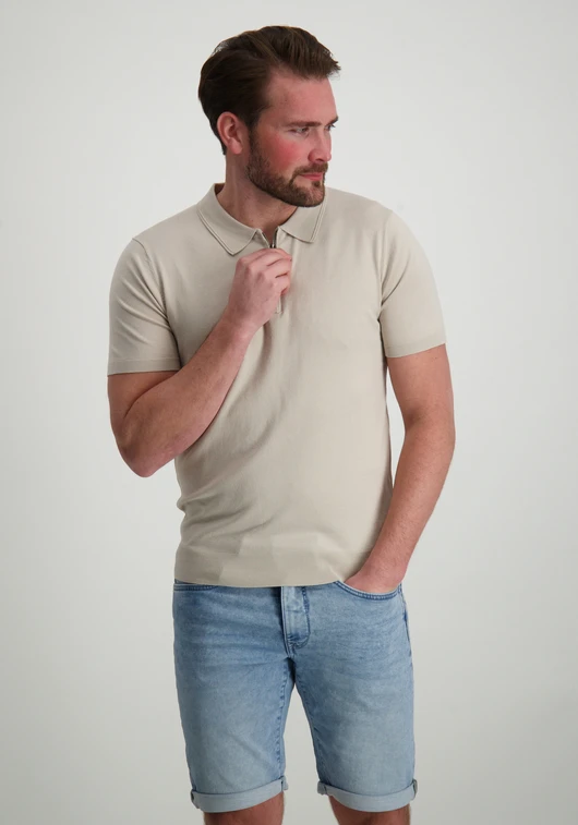 PureWhite Regular fit Polo SS Half Zip Knitwe 25010801