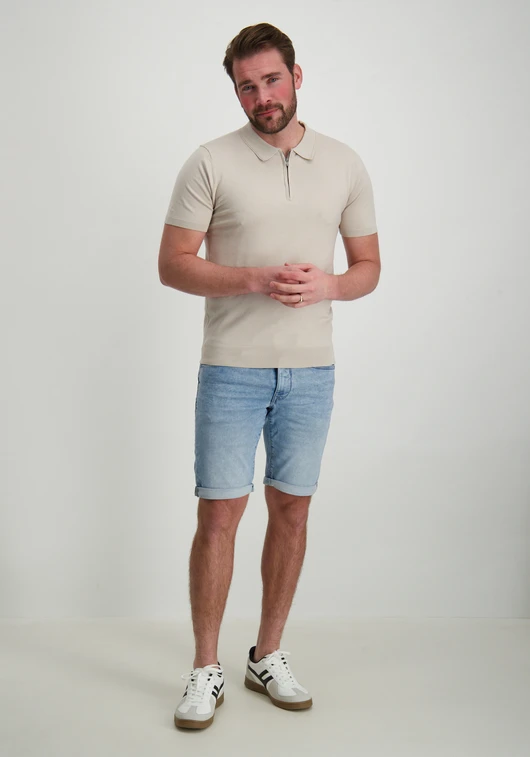 PureWhite Regular fit Polo SS Half Zip Knitwe 25010801