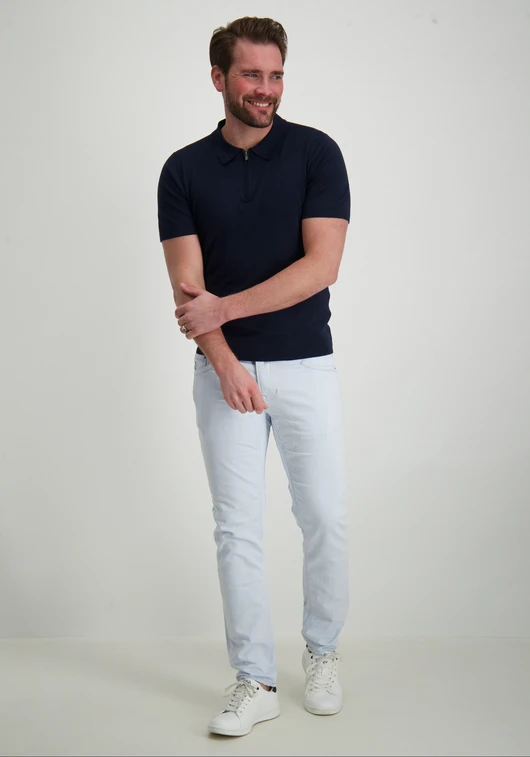 PureWhite Regular fit Polo SS Half Zip Knitwe 25010801
