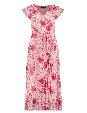 Smashed Lemon Maxi dress with volants 23304