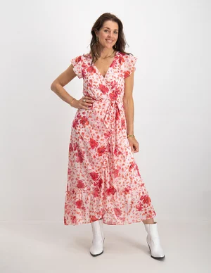 Smashed Lemon Maxi dress with volants 23304