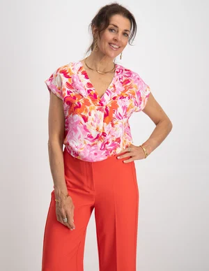 Smashed Lemon Top v-hals flowerprint 23308