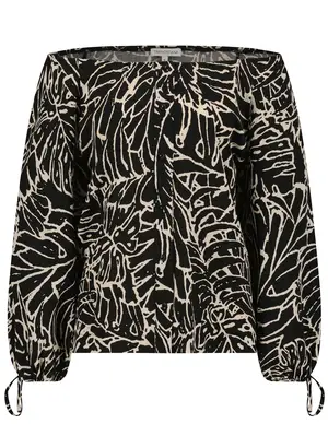 Tramontana Blouse Palm Leaves Black D03-08-301