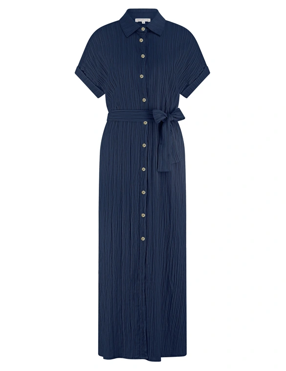 Tramontana Crinkled Button-Down Dress S01-16-501