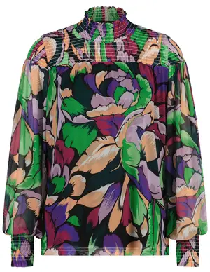 Tramontana Top Mesh Flower Flash Print C02-10-401