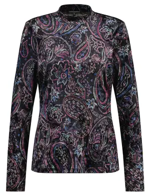 Tramontana Top Velvet Paisley Print C08-10-401