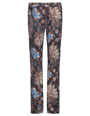 Tramontana Trousers Flared Suedine Flower Prt Q15-10-101