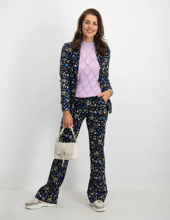 Tramontana Trousers Travel Abstract Flower Prt Q07-09-101