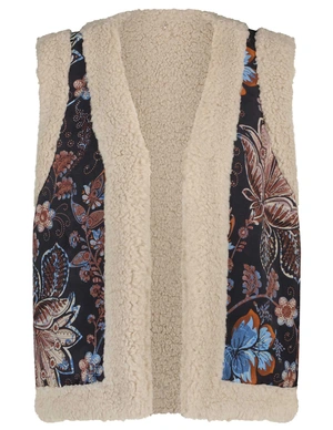 Tramontana Waistcoat Suedine Flower Print Q15-10-802