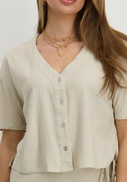 Vero moda VMMYMILO 2/4 V-NECK SHIRT WVN GA 10279696