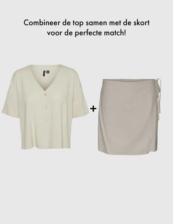 Vero moda VMMYMILO 2/4 V-NECK SHIRT WVN GA 10279696