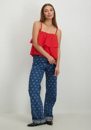 Vero moda VMTESSA HR WIDE JEANS PRINT GA NOOS 10331375