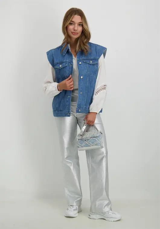 Vero moda VMTESSA HR WIDE SILVER JEANS VIP 10323332
