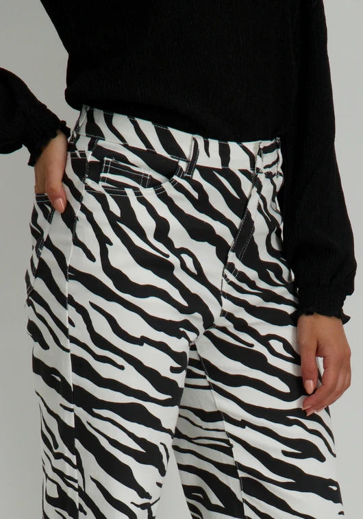 Vero moda VMTESSA HR WIDE ZEBRA JEANS BLACK-W 10328814