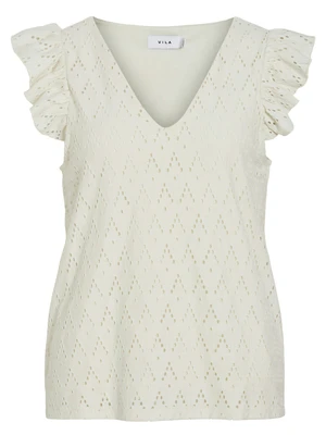 Vila VIAMALINA V-NECK C/S TOP/PB 14104110