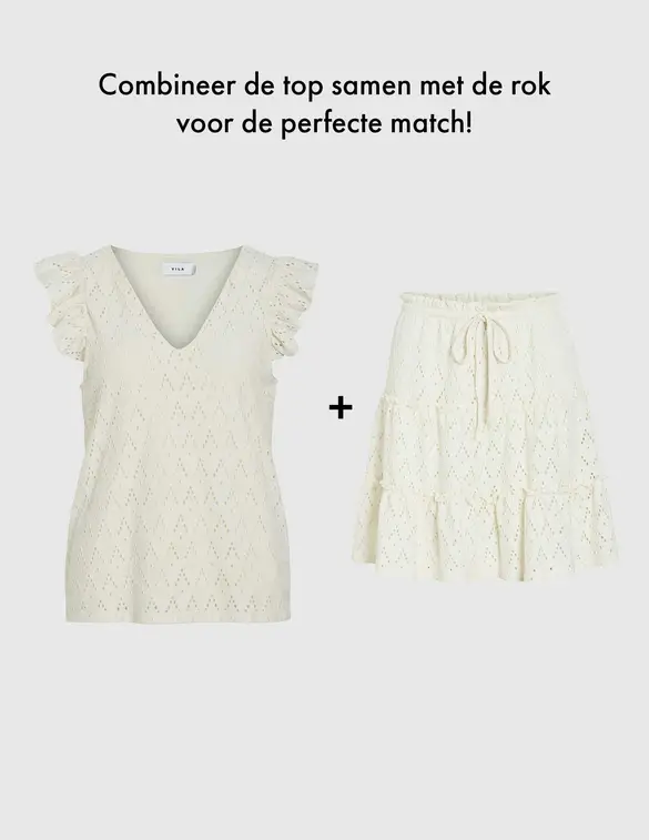 Vila VIAMALINA V-NECK C/S TOP/PB 14104110