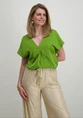 Vila VIELLETTE V-NECK S/S SATIN TOP - NO 14089239