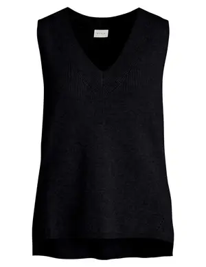 Vila VIRIL KNIT RIB V-NECK S/L VEST - NO 14067804