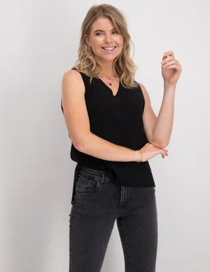Vila VIRIL KNIT RIB V-NECK S/L VEST - NO 14067804
