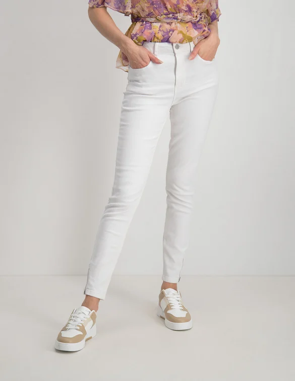 Vila VISKINNIE IT HW 7/8 ZIP JEANS WHITE 14072036