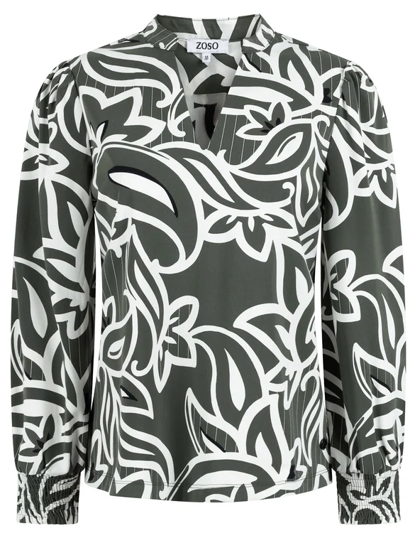 zoso Printed Travel Blouse 244Vivian